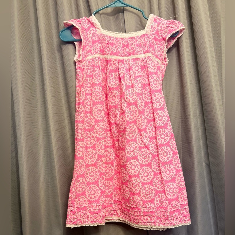 50%off w❤️ Mini Boden Dress 100% cotton 9-10Y Floral Dress Neon Pink sk71